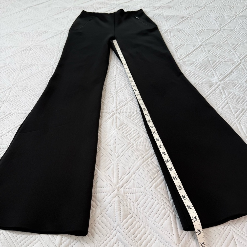 The Row Stretch Pull-On Pants Zip Front Pockets Flare Leg Minimalist Sz S Black — image 6 of 8